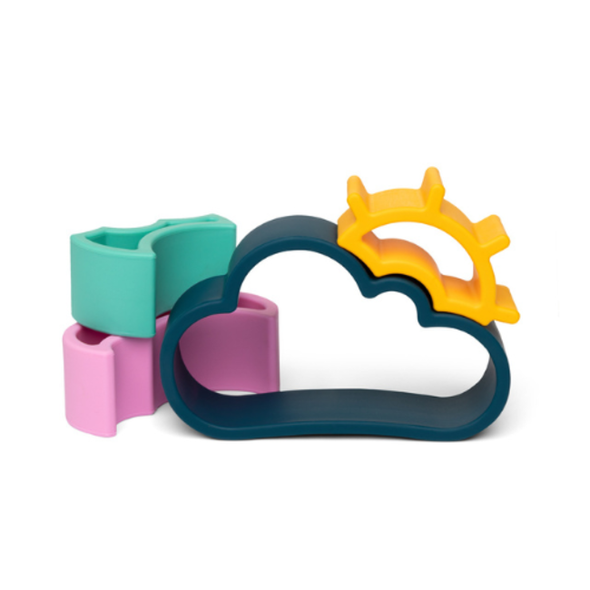 Babyspeelgoed, stapeltoren - Siliconen wolkenset, gekleurd