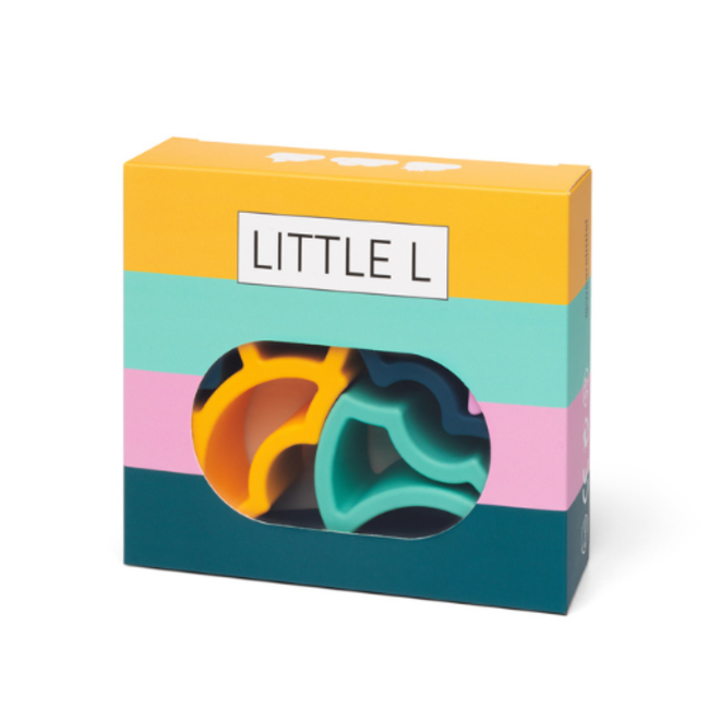 Babyspeelgoed, stapeltoren - Siliconen wolkenset, gekleurd