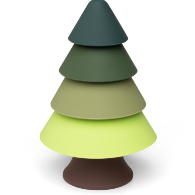 Babyspeelgoed, stapeltoren - Siliconen stapel dennenboom, groen
