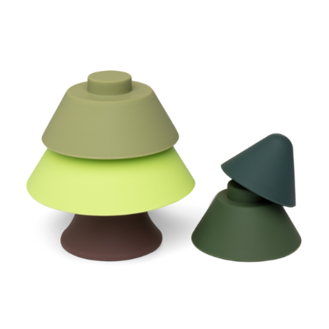 Babyspeelgoed, stapeltoren - Siliconen stapel dennenboom, groen