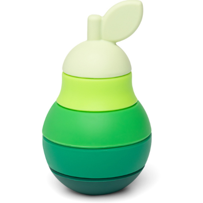 Babyspeelgoed, stapeltoren - Siliconen stapel peer, groen