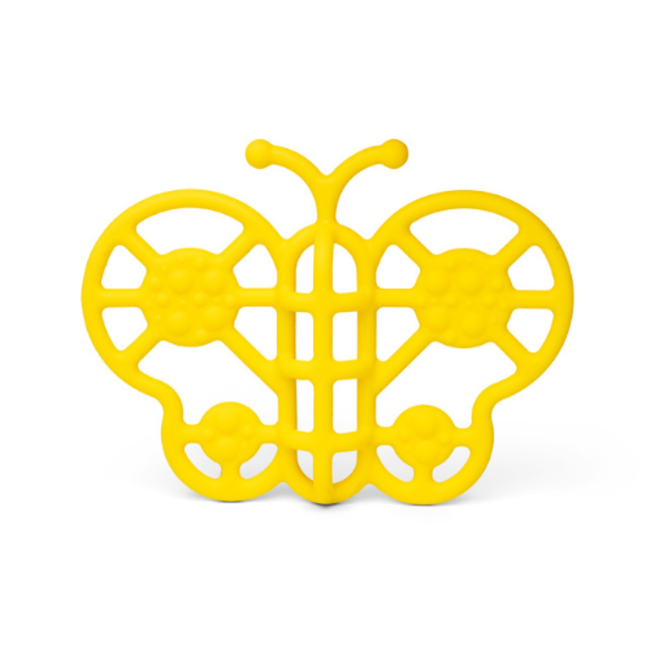 Babyspeelgoed - Siliconen bijtfiguur Vlinder geel