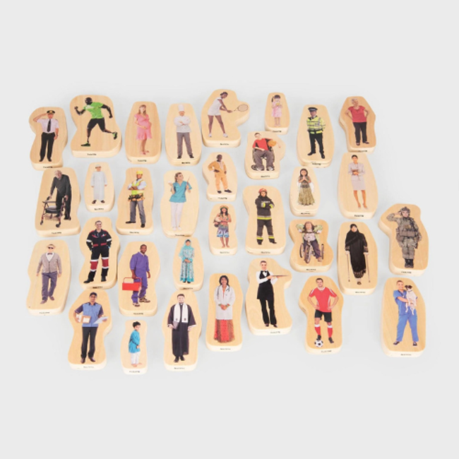 Tickit Commotion Houten blokken - mensen, set van 32 stuks (wooden community people blocks)