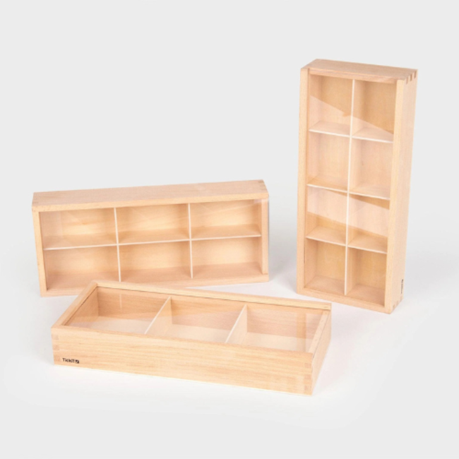 Tickit Sensomotorisch speelgoed - Houten discovery boxes, 3st.
