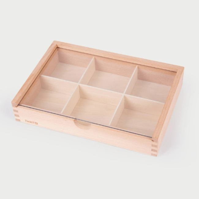 Tickit WOODEN 6 WAY SORTING TRAY