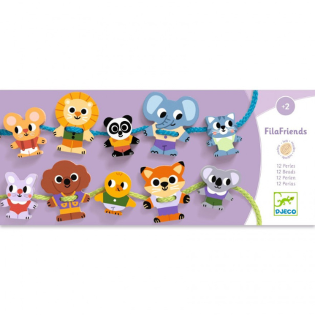 Djeco Speelgoed  - Rijgspel Filafriends - (Houten Rijgkralen)