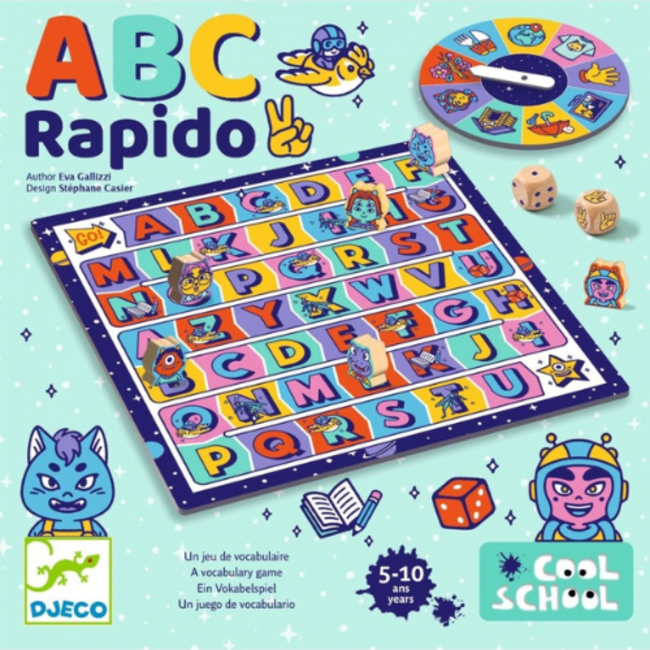 Djeco Educatieve Spellen - Abc Rapido, Cool School   Hout 100%
