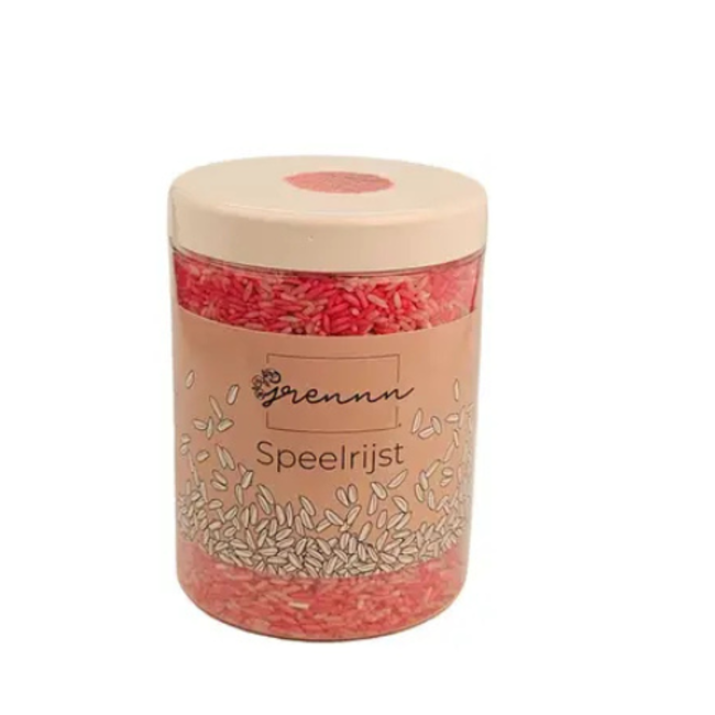 Grennn Sensorisch speelgoed, Grennn speelrijst aardbeien mix  300 gram