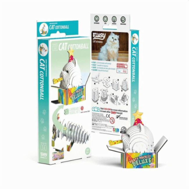 Eugy Eugy Knutselen, Knutselpakketten - Eugy 3D Model:Cat Cottonball, 6+