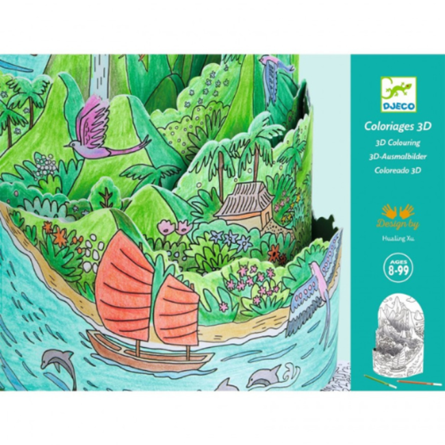 Djeco Knutselen - On top of my island, 3D kleurplaat