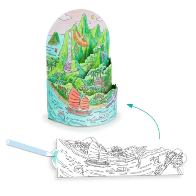 Djeco Knutselen - On top of my island, 3D kleurplaat