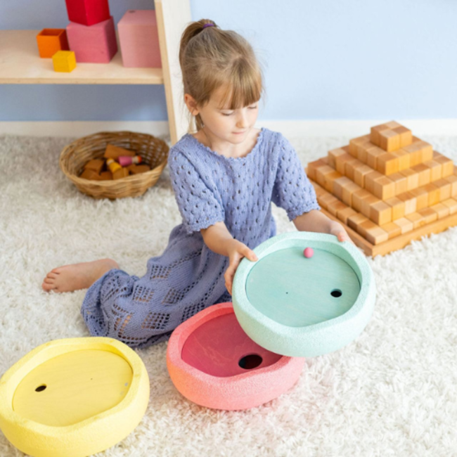 Grimms GRIMM’S x Stapelstein® Rolling Discs Warm  Pastel