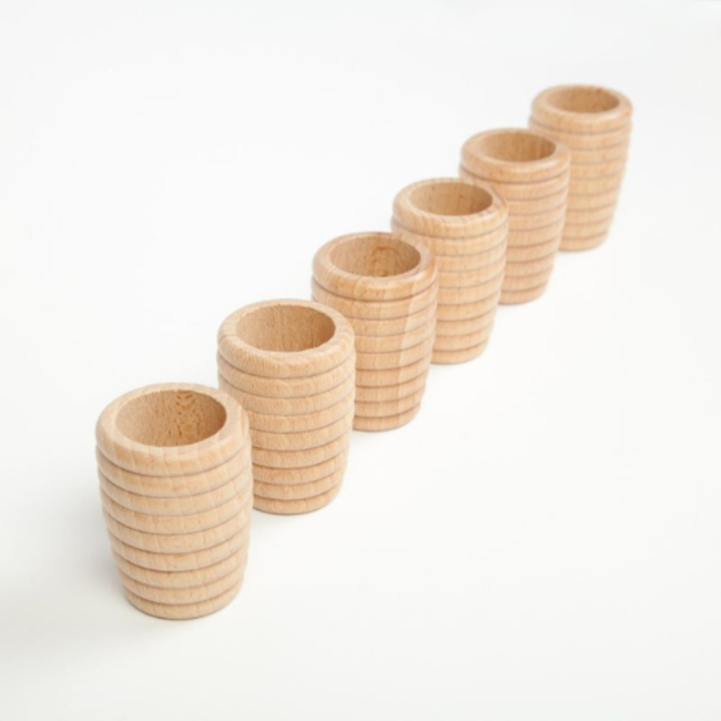 Grapat (UA) Grapat Loose parts: naturel houten bijenkorf bakjes