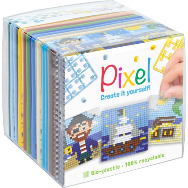 Pixelhobby Knutselen, Pixel cube - Pirate, 6+