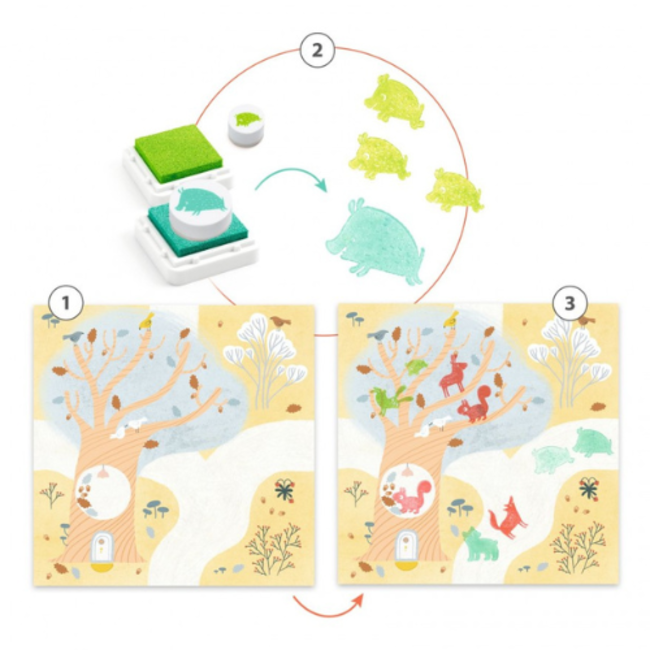 Djeco Knutselen, Dierenstempels 3-6 jaar