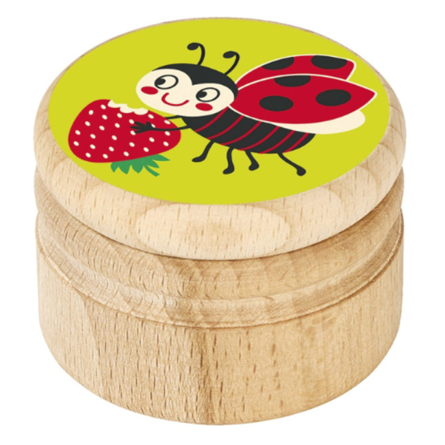 Krabbelkäfer tandendoosje hout