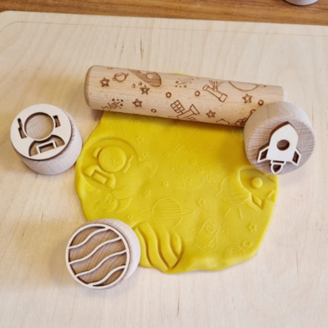 Knutselen, Accessoires - Houten Stempels Ruimtevaart