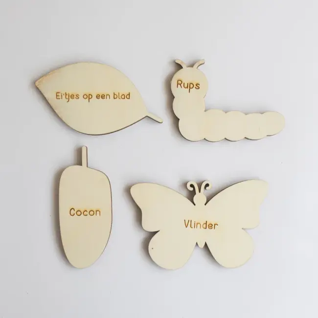 Studio de Rijk Studio de Rijk, Houten speeltray (vulvorm) - Cyclus vlinder