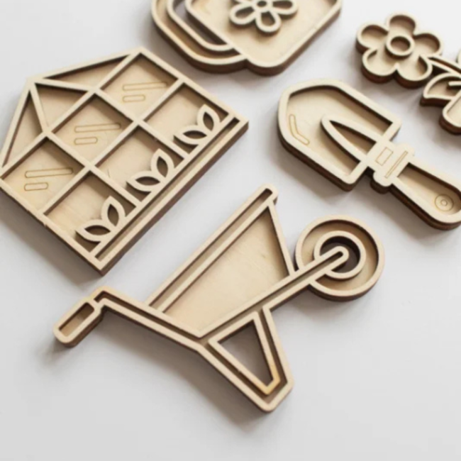 Studio de Rijk Studio de Rijk, Houten speeltray (vulvorm) - Moestuin