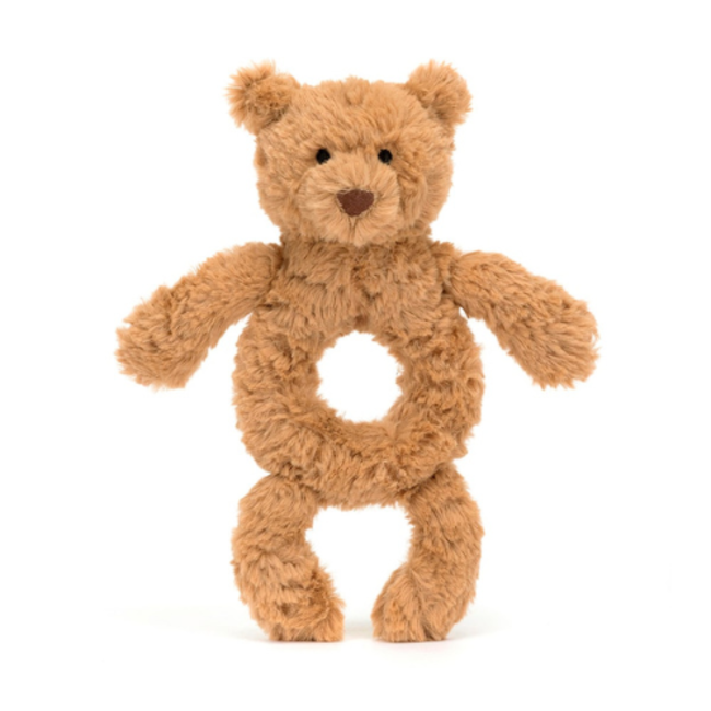 Jellycat Jellycat Knuffels - Bartholomew Bear Ring Rattle (rammelaar), 18cm