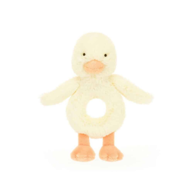 Jellycat Jellycat Knuffels - Bashful Duckling Ring Rattle (rammelaar), 18 cm