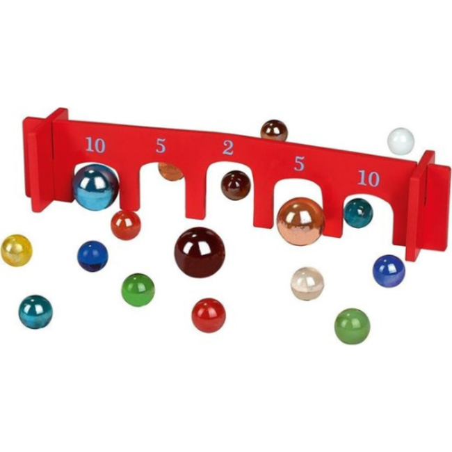 moses. Verlag Knikkerspel hout met 26 knikkers