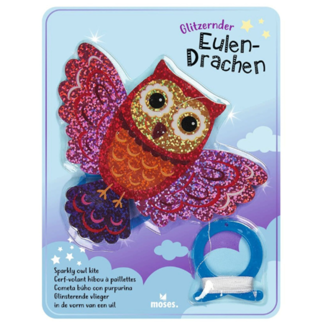 Mini vlieger uil glitter, assorti
