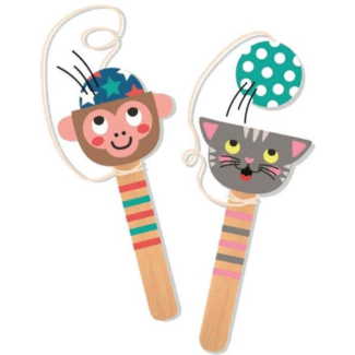 Houten vangspel poes of aap