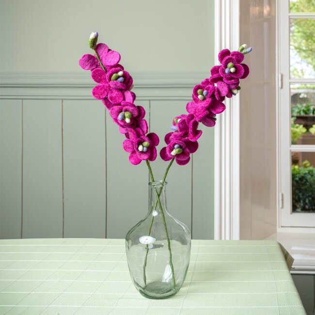 Sjaal met Verhaal Vilten Bloemen - Ridderspoor