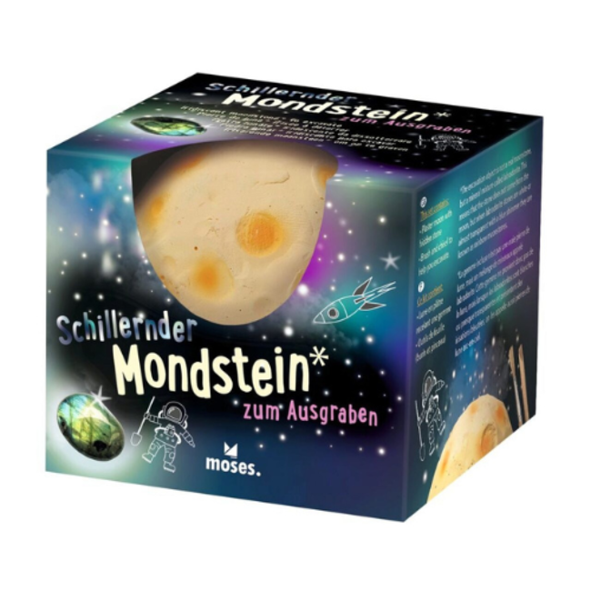 Speelgoed - Uithakset Maan met labradoriet steen