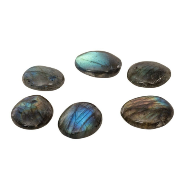 Speelgoed - Uithakset Maan met labradoriet steen