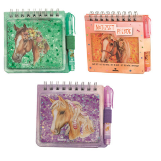 moses. Verlag Notitieblok met balpen paarden 3 assorti