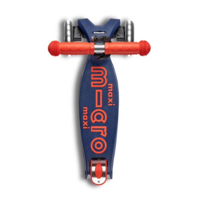 Microstep Micro Maxi Step - Maxi Micro scooter Deluxe foldable LED navy blue/red