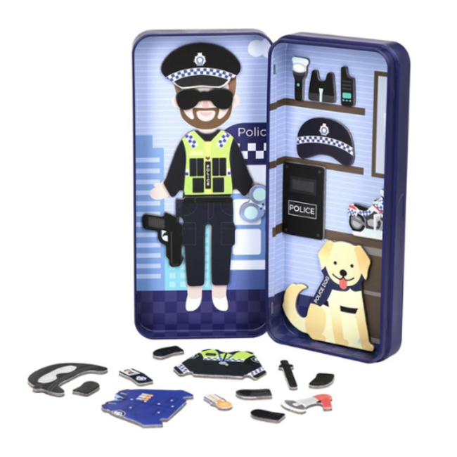 MierEdu Speelgoed, Magneet doosje - Police Officer