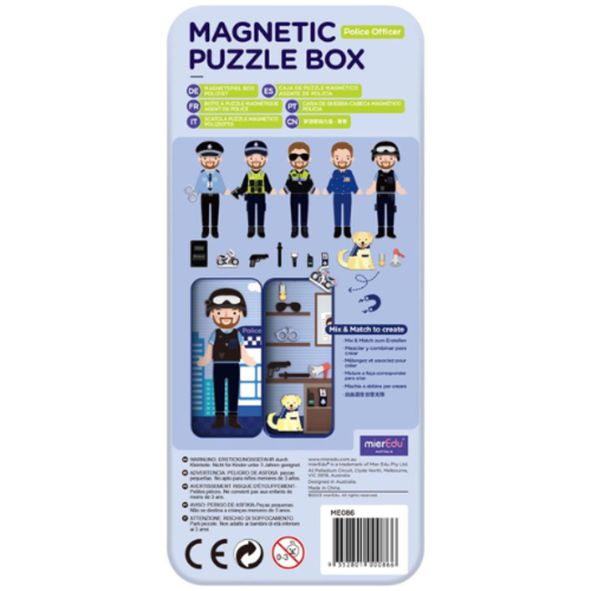 MierEdu Speelgoed, Magneet doosje - Police Officer