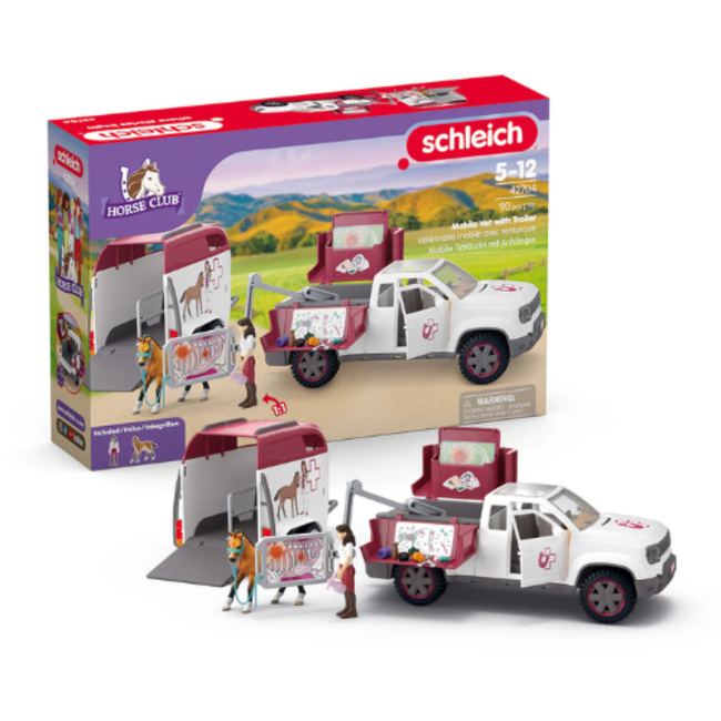 Schleich schleich horse club - mobiele dierenarts met aanhanger