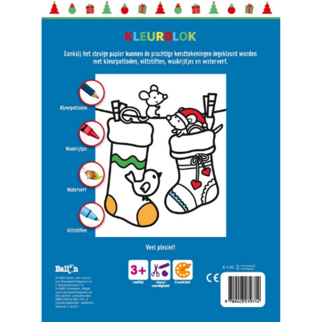 Ballon Boeken, Doeboeken - Kerstmis, kleurblok. 2+