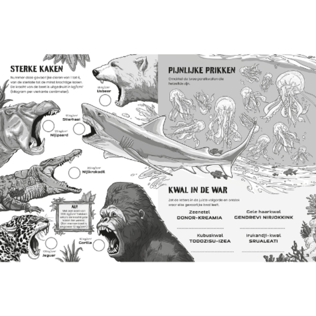 Usborne Doeboeken, Uitwisboek Gevaarlijke dieren - Puzzelboek