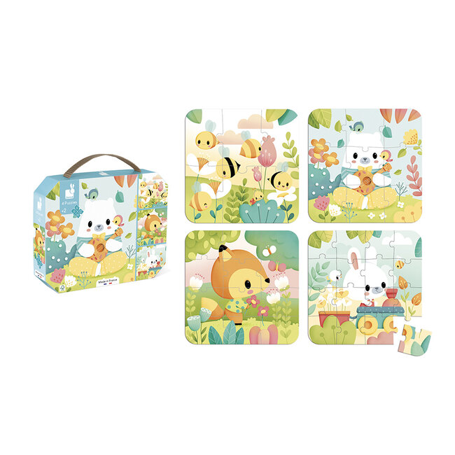 Janod Puzzel - 4 puzzels Pure (6-9-12-16 stukken)