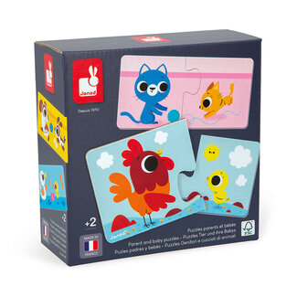 Janod Puzzelspel - Ouders en Babydieren