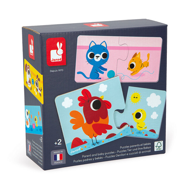 Janod Puzzelspel - Ouders en Babydieren
