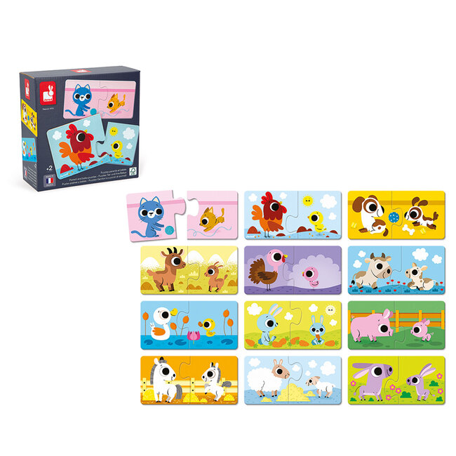 Janod Janod Puzzelspel - Ouders en Babydieren