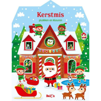 (UA) Boeken, Kleurboeken - Kerstmis, plakken en kleuren, 3+