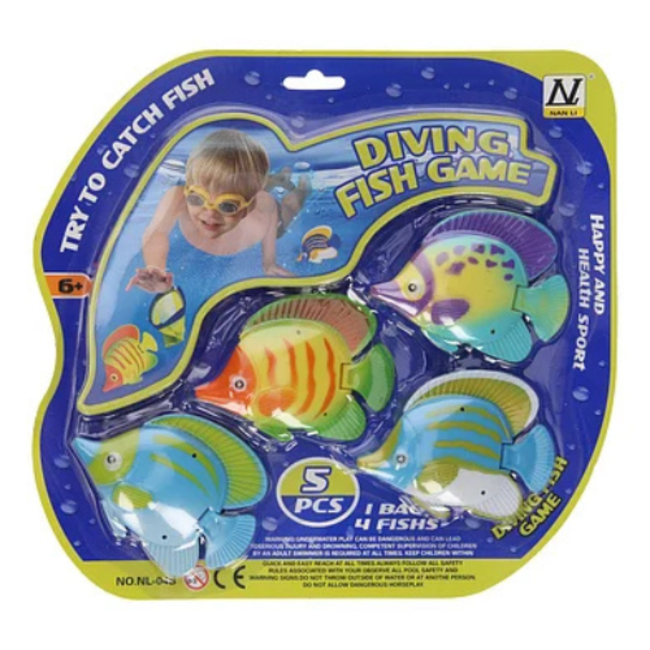 Buitenspeelgoed, Zwembadspeelgoed - Duikvissen met netje, 4st.