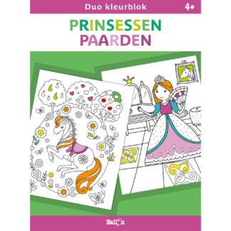 Kleurboeken, Duo kleurblokken - Prinsessen en paarden