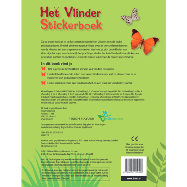 Tirion Boeken, Stickerboeken - Het Vlinder stickerboek, 3+