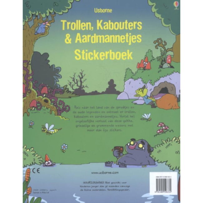 Usborne Usborne Boeken, Stickerboeken - Trollen, Kabouters & aardmannetjes, 3+