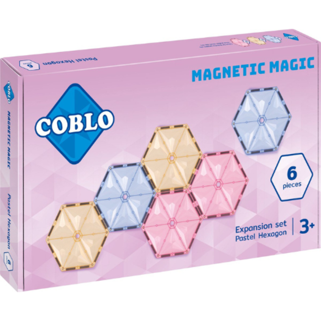 Coblo Magnetische Tegels Pastel Hexagon Zeshoek 6 stuks