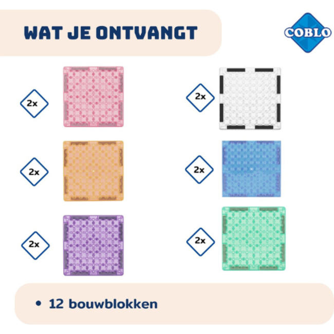 Coblo Magnetisch Bouwset, Bouw speelgoed Coblo | Bricks Pastel