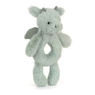 Jellycat Bashful Dragon (draak) Ring Rattle, 18 cm